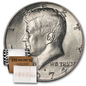 1974-D Kennedy Half Dollar 20-Coin Roll BU 1974-D Kennedy Half Dollar 20-Coin Roll BU